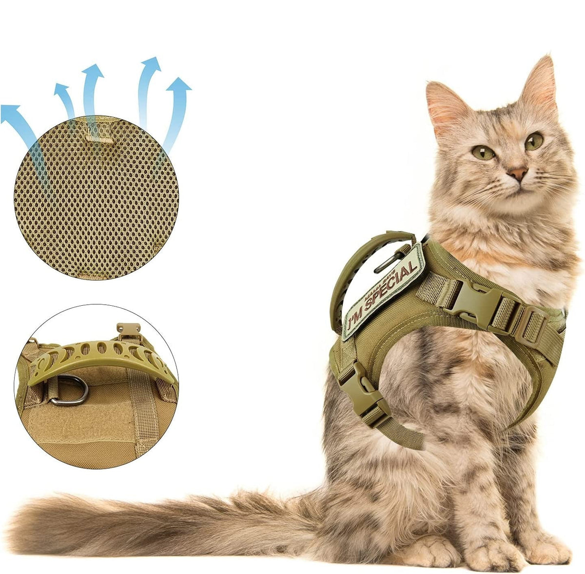 Harnais militaire souple réglable avec scratch 2 messages au choix