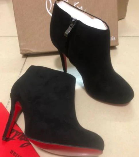 CL Belle Ankle Boots 100mm Suede Leather Black