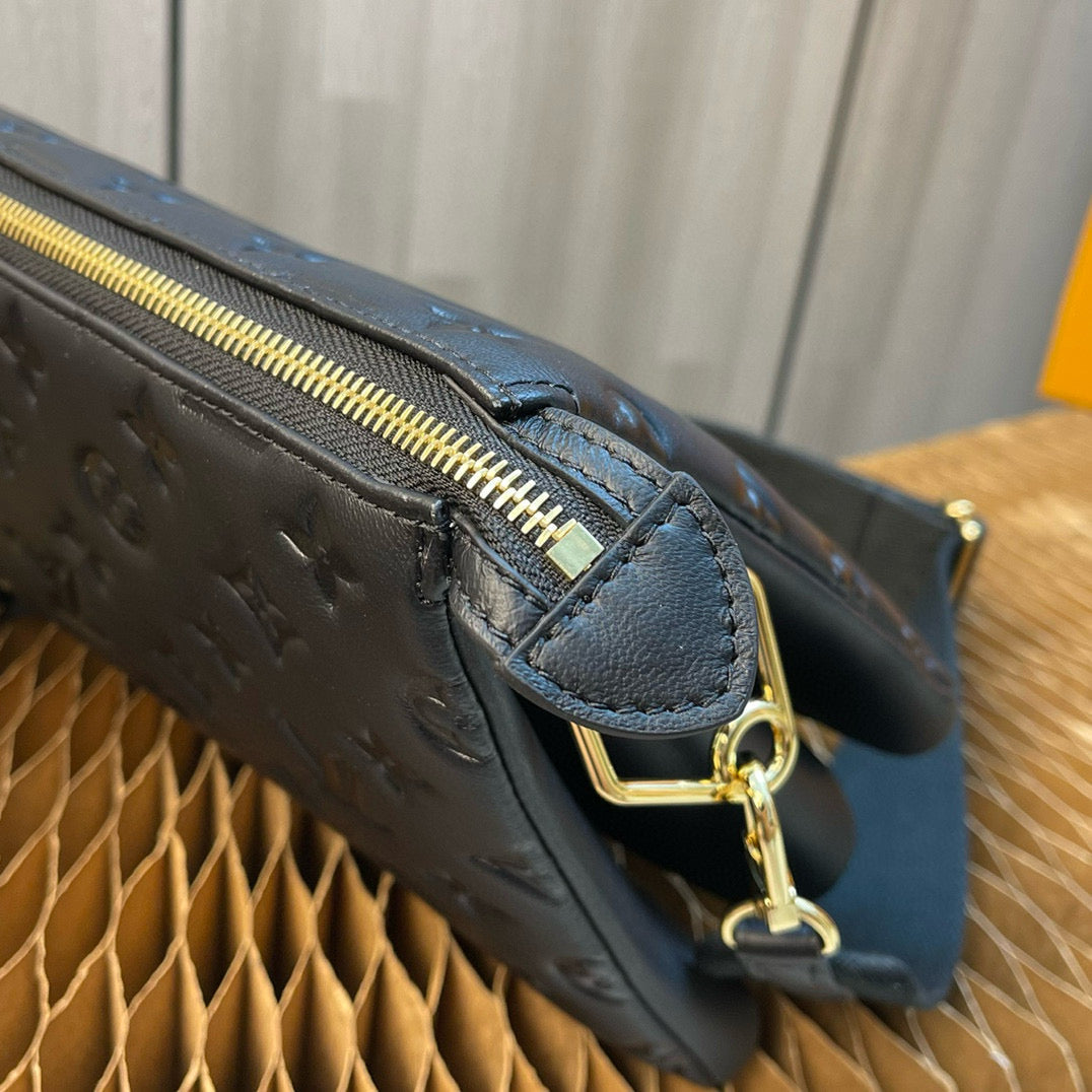 LV Coussin PM 26cm Black Monogram Empreinte Calfskin