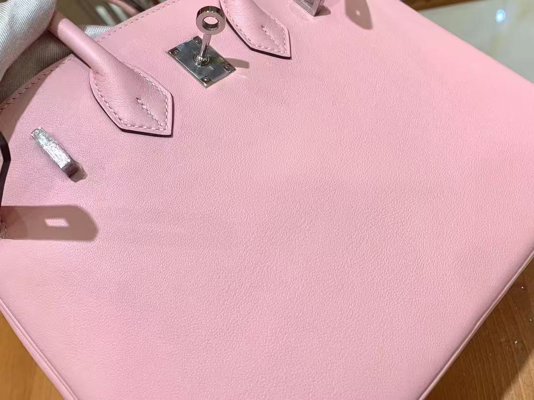 HM Birkin 25cm Bag Pink With Silver Hardware Swift Leather