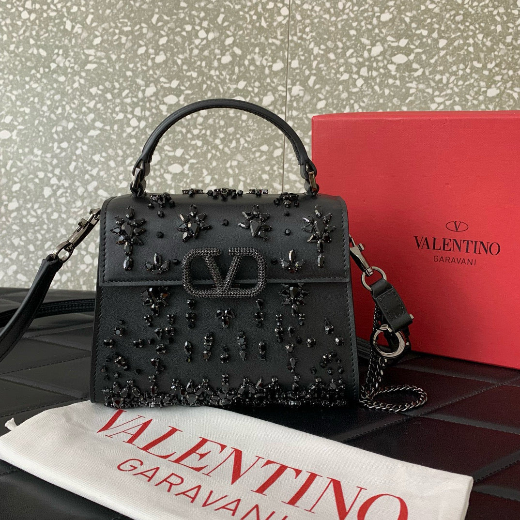Mini Gravani Vsling Bag 19cm With Sparkling Embroidery