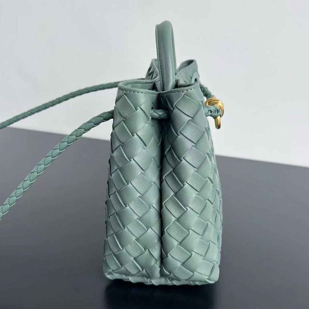 Bottega Veneta Andiamo Mint Green Natural Leather Gold Hardware