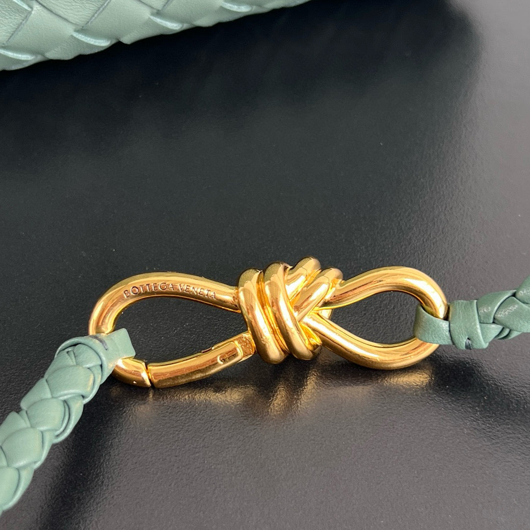 Bottega Veneta Andiamo Mint Green Natural Leather Gold Hardware