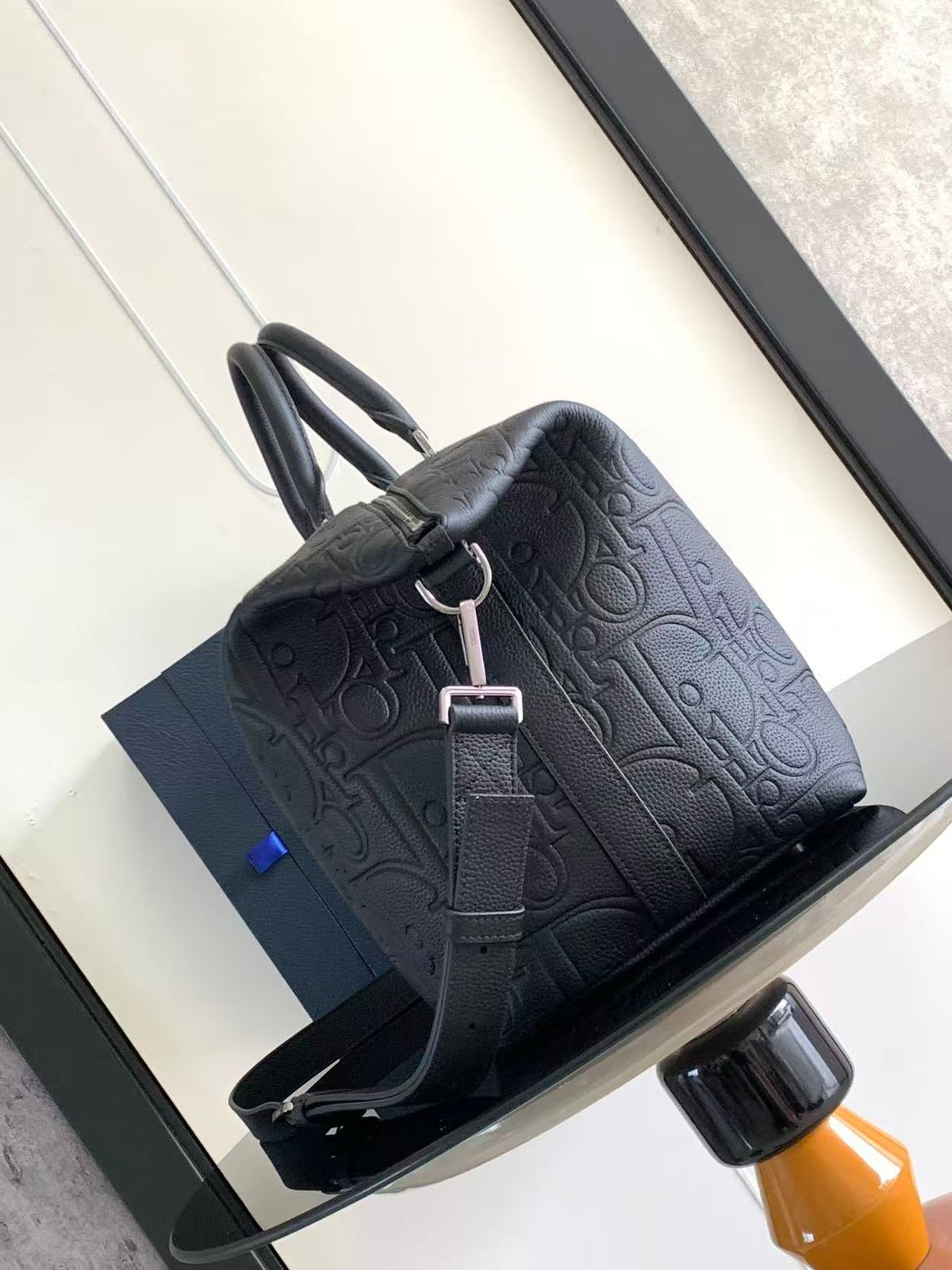 Weekender 40 Black Dior Gravity Leather and Black Grained Calfskin