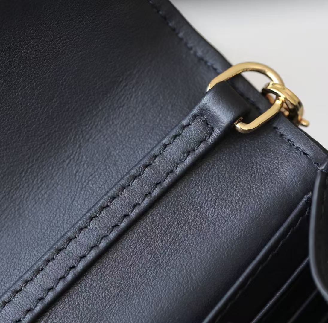 Dior Miss Montaigne Bag Black Canvas Calfskin
