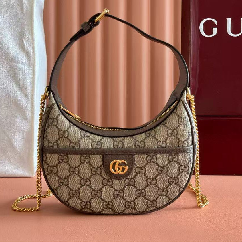 Gucci Ophidia 20cm Bag Ebony mix Beige Canvas Leather