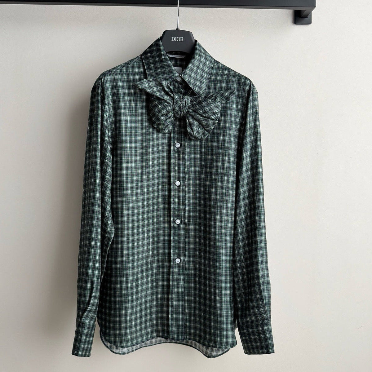 Dior 2026 Bow Shirt Green Cotton