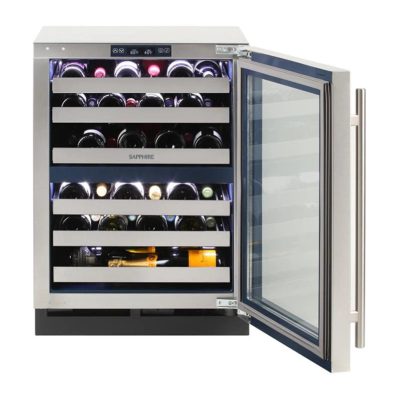Sapphire Indoor 24" Dual Zone Wine Refrigerator