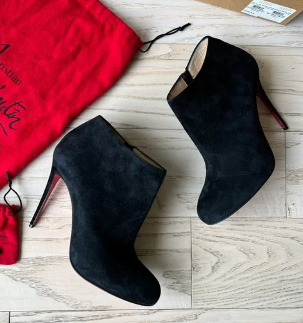 CL Belle Ankle Boots 100mm Suede Leather Black