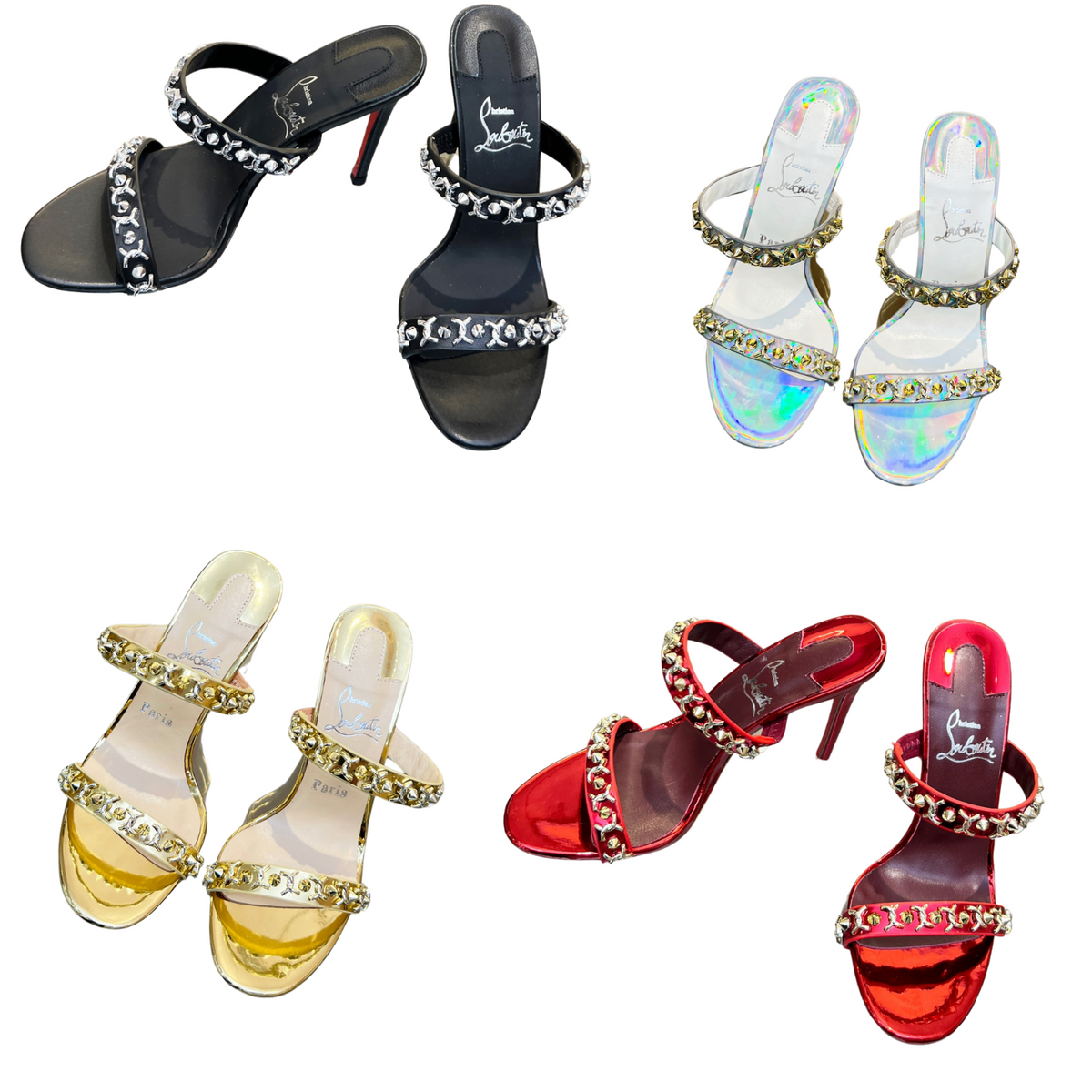 CL Justchain Mules 100mm Metal with Sheepskin 251026
