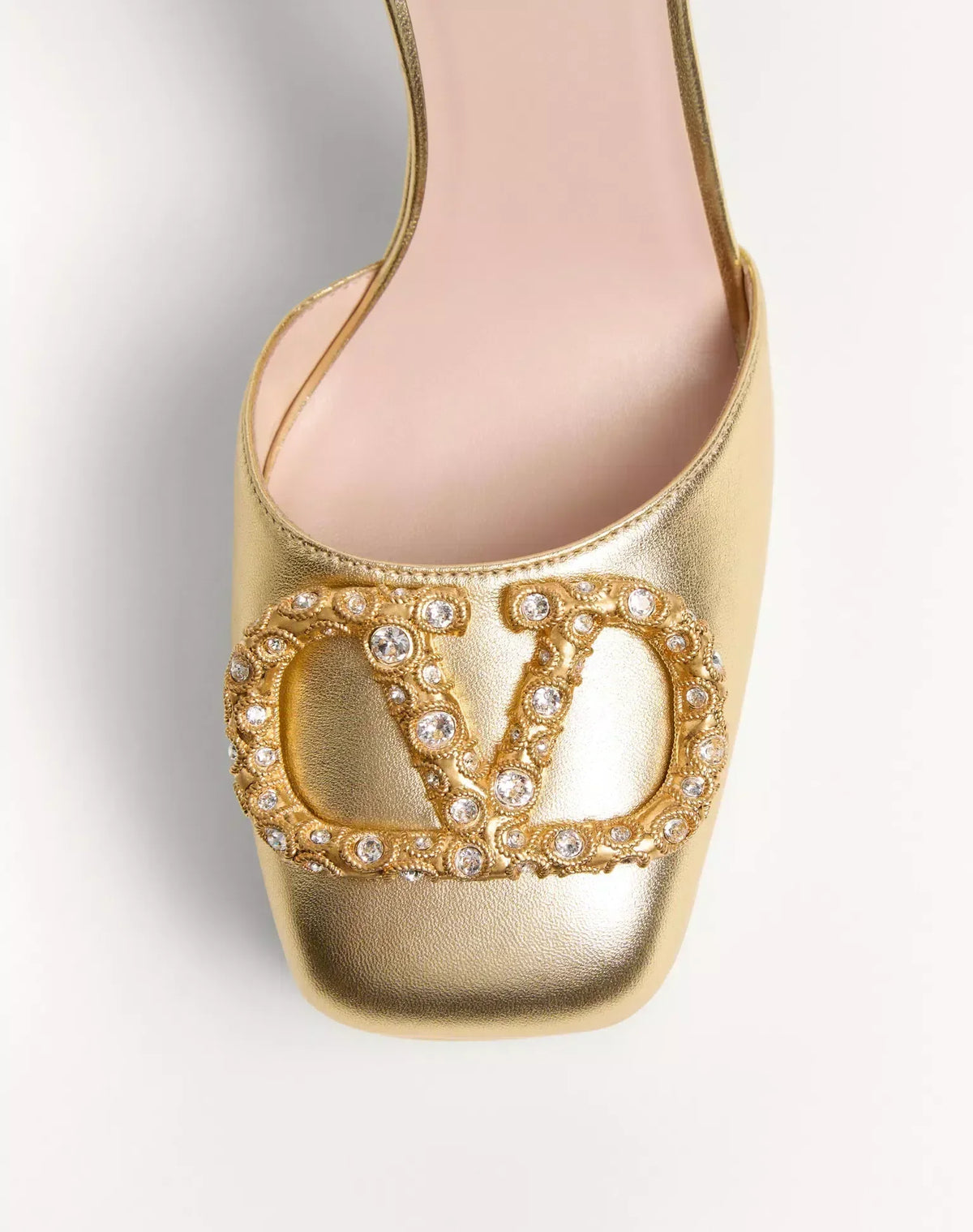 VLOGO SIGNATURE PLATFORM PUMP 115MM GOLD LAMINATED NAPPA