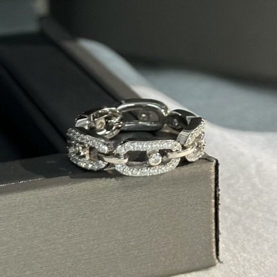 MOVE UNO RING PAVED SILVER DIAMOND