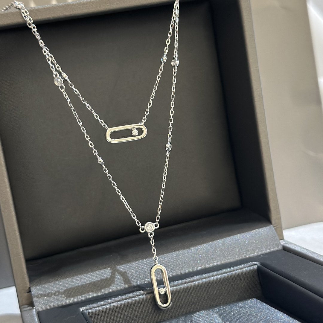 MOVE UNO 2 RANGS PAVED NECKLACE