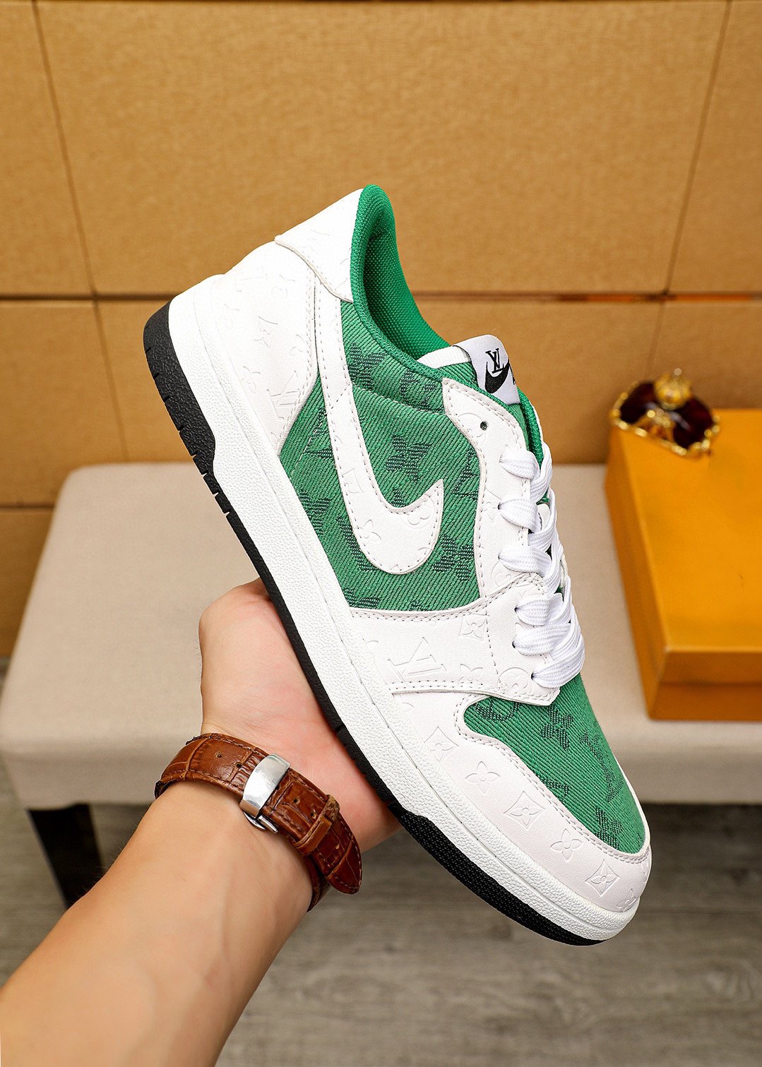 AIR FORCE LV MONOGRAM SNEAKER WHITE GREEN
