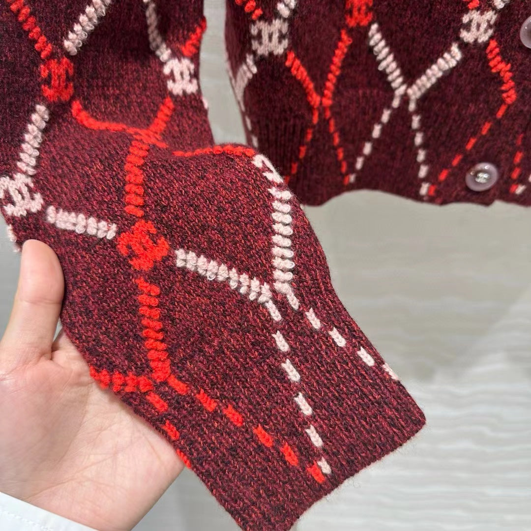 CC 25 Plaid Coat Red Wool