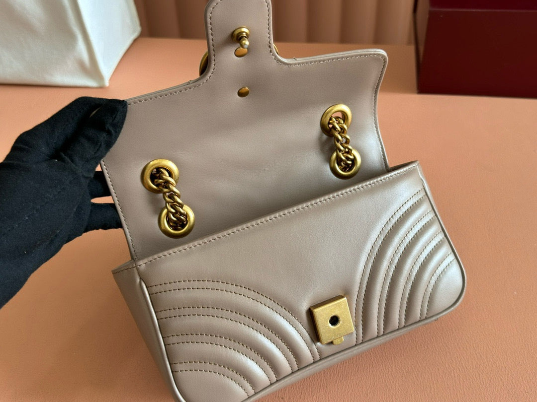 GC Marmont Matelassé Bag Nude Leather
