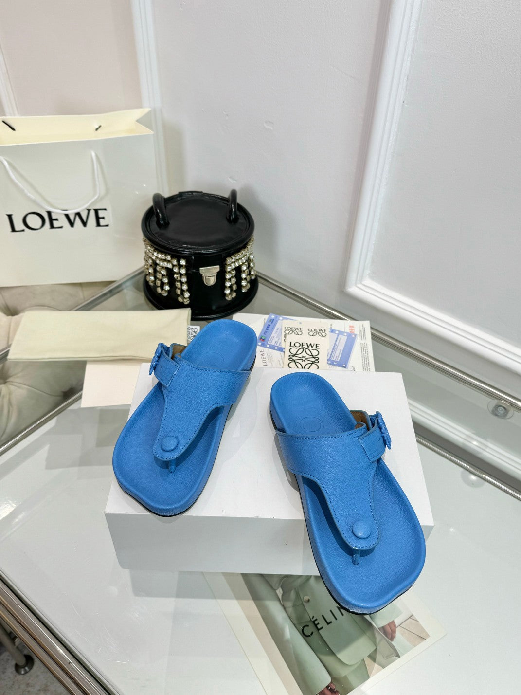 Loewe Ease Thong Muticolor Sheepskin