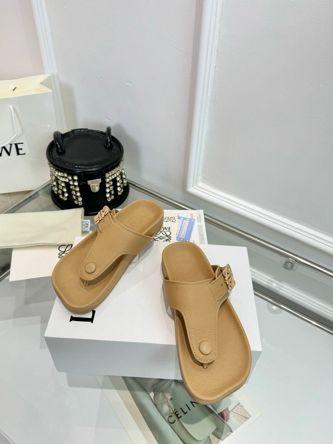 Loewe Ease Thong Muticolor Sheepskin