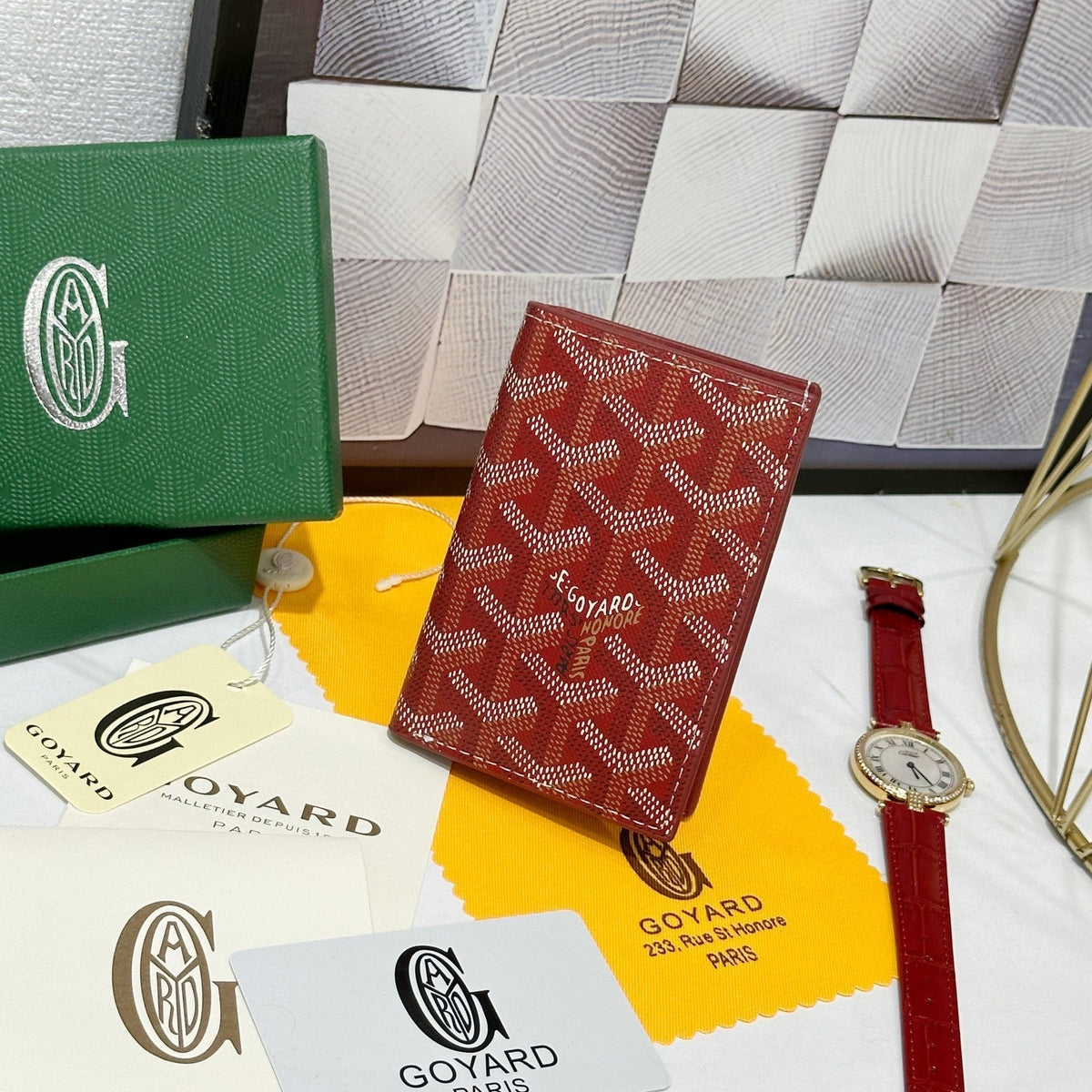 Goyard 2026 Saint-Pierre Card Wallet 11cm Cowhide Canvas 138416