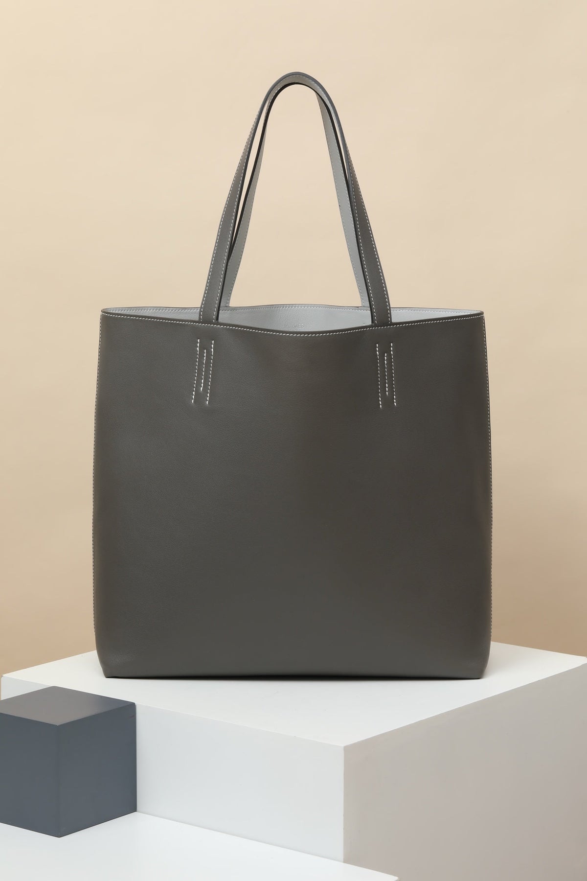 High-end Hermes 2026 Double Sens Tote Bag 35cm Clemence Leather