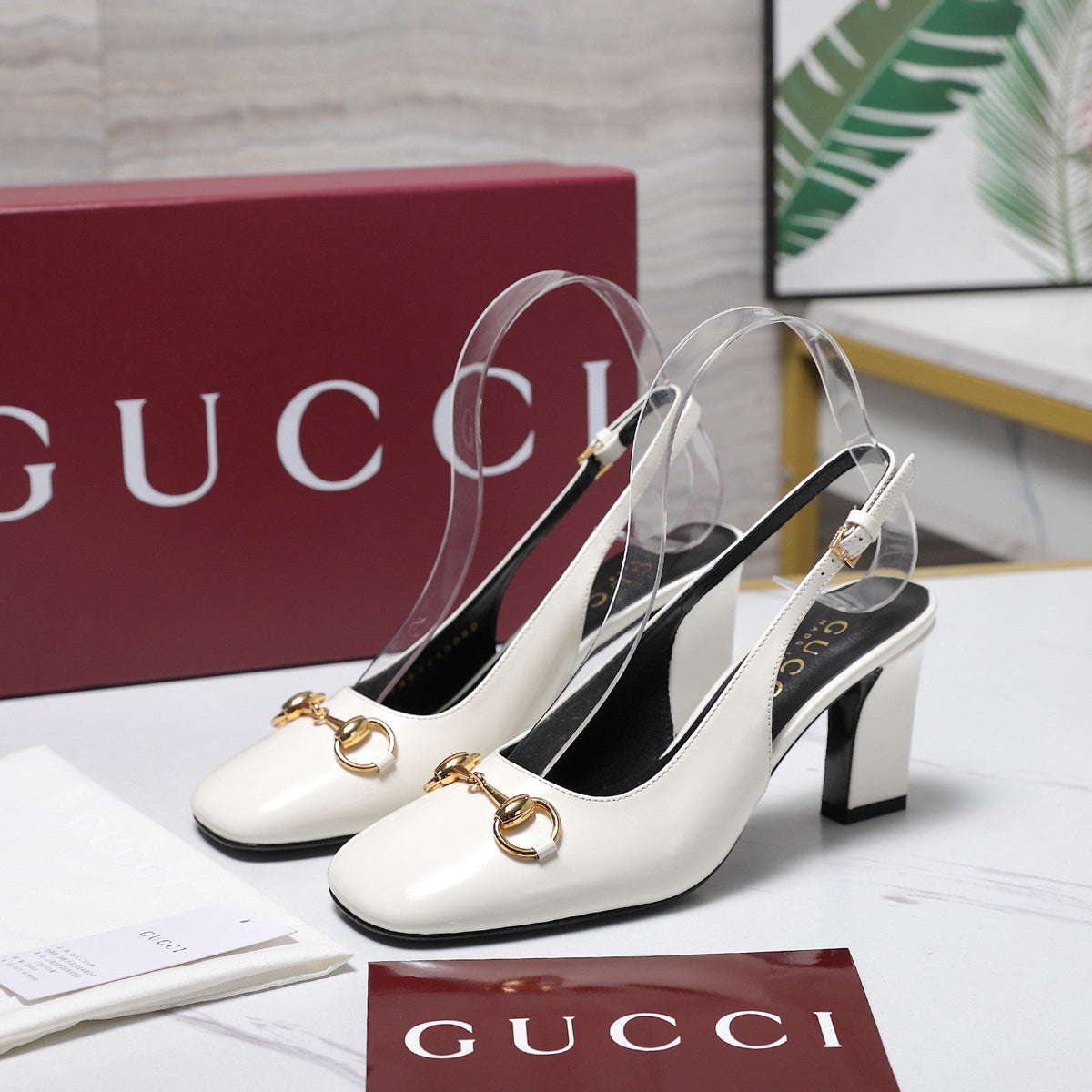 Gucci 2026 Slingback Pumps 75mm Cowhide Leather 758477