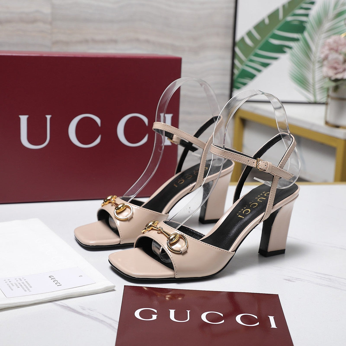 Gucci 2026 GG Lady Horsebit High-Heeled Sandals 75mm Leather 758550