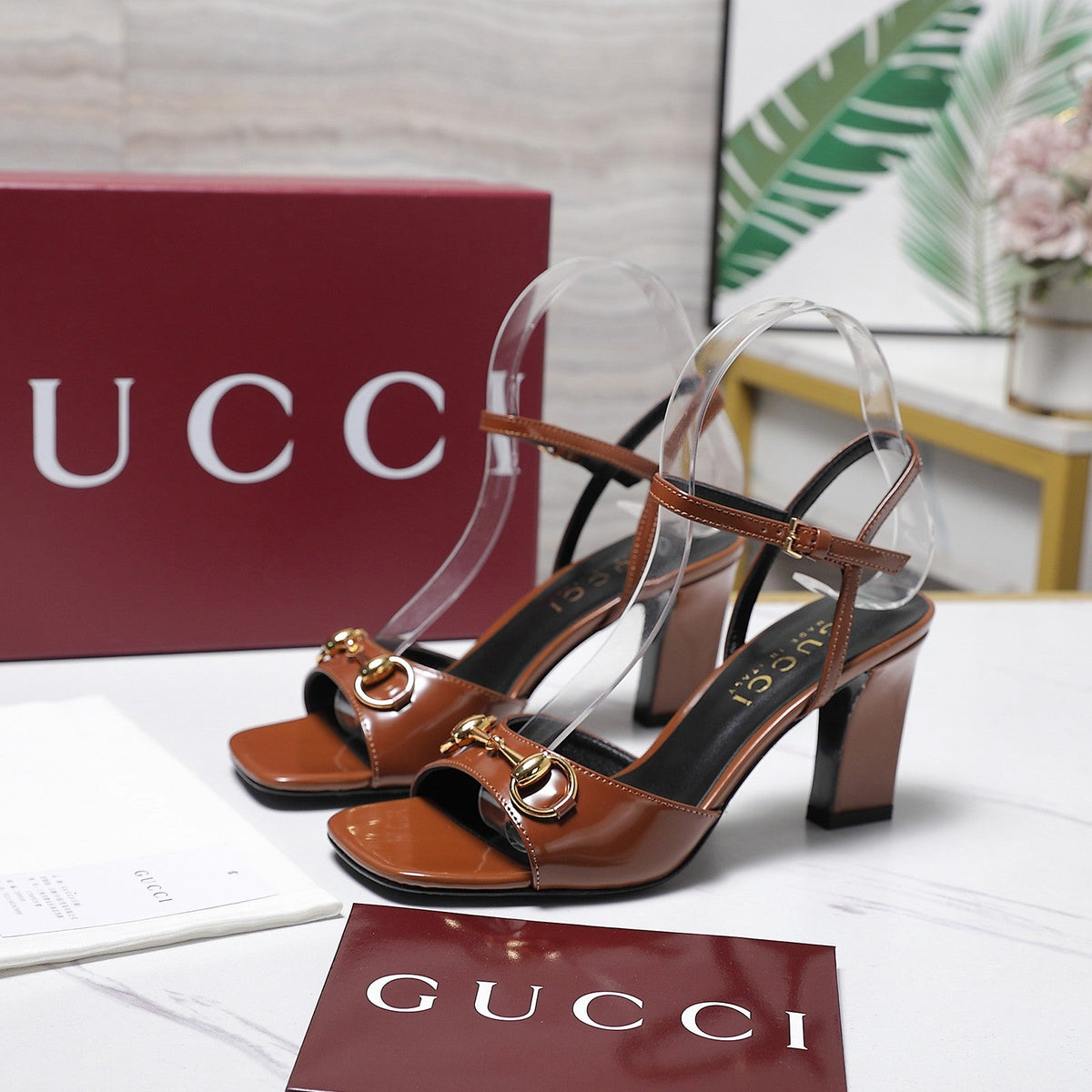 Gucci 2026 GG Lady Horsebit High-Heeled Sandals 75mm Leather 758550