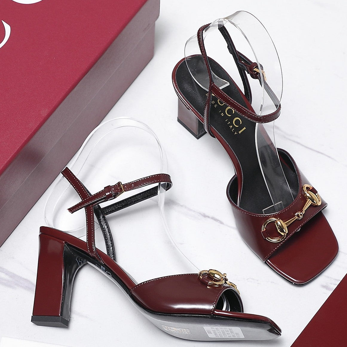 Gucci 2026 GG Lady Horsebit High-Heeled Sandals 75mm Leather 758550