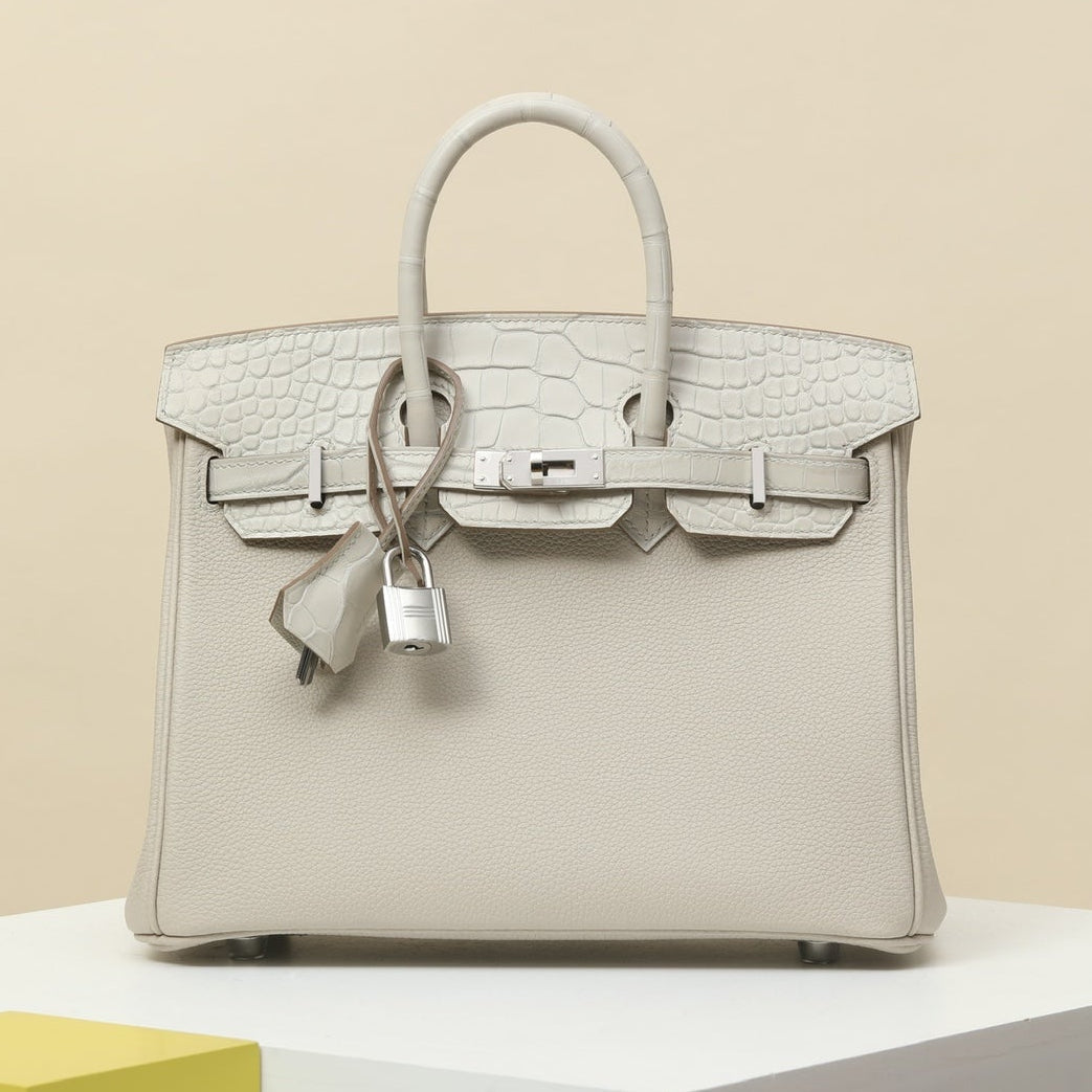 High-end Hermes 2026 Birkin Bag 25cm Togo And Crocodile Leather