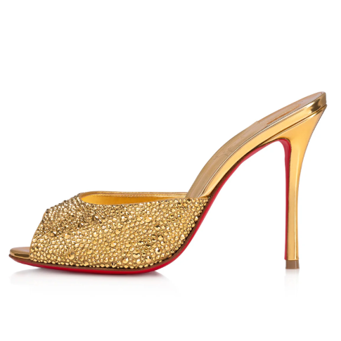 CL Me Dolly Strass Pumps 100 mm Suede Strass Embellished Gold