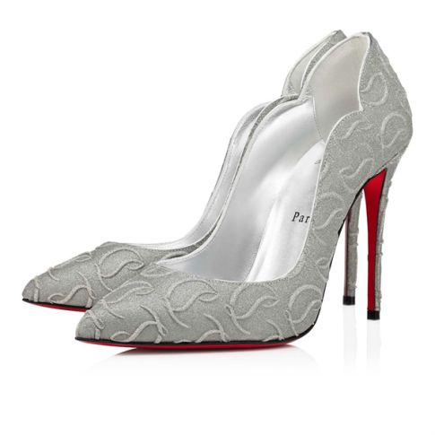 CL Pumps Hot Chick 100 mm Silver/lin Silver Calf