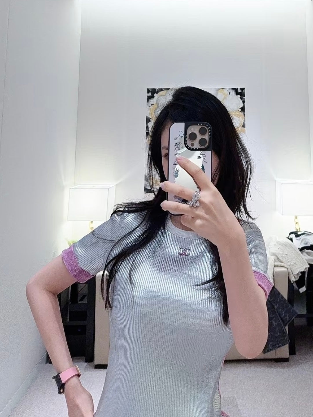 CC 25 Short Sleeves T- shirt Silver Cotton