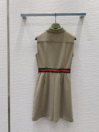 Gucci 25 Embossed Vest Skirt Polyester Fiber