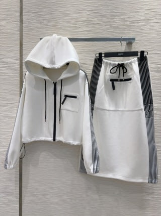 CD 25 Side Stripe LOGO Suit White Cotton