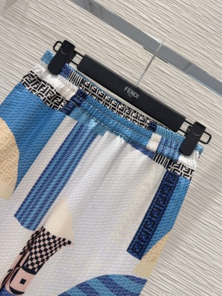 Fendi 25 Suit Blue Polyester Fiber