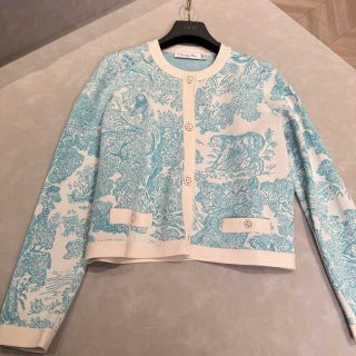 CD 25 Knitted Suit Light Blue mix White Viscose Polyester