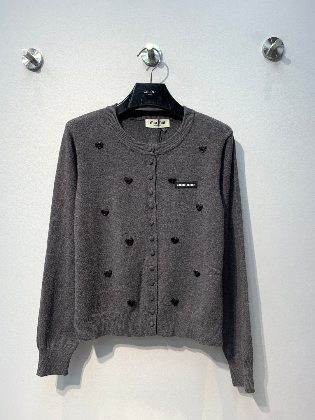 Miumiu 2026 Heart Motifs Cardigan Wool 421231