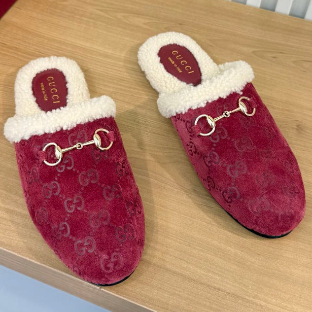 Gucci 2026 Horsebit Wool Mule Suede 987538