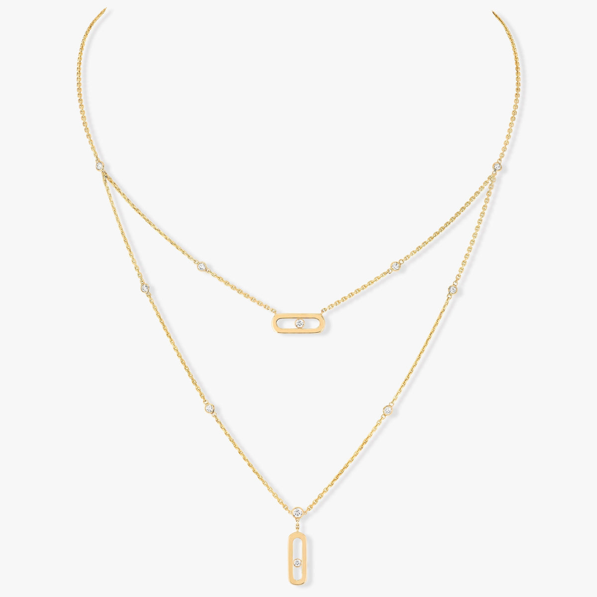 MOVE UNO 2 ROW DIAMOND NECKLACE