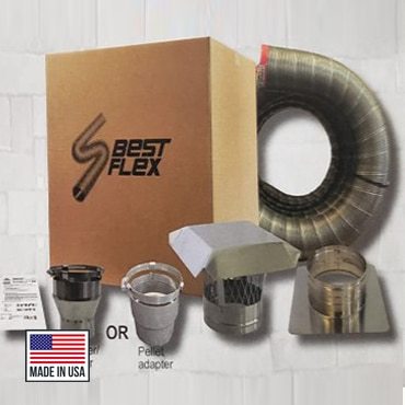 ComfortBilt HP22I Pellet Stove Insert Flexible Piping Kit / Chimney Kit