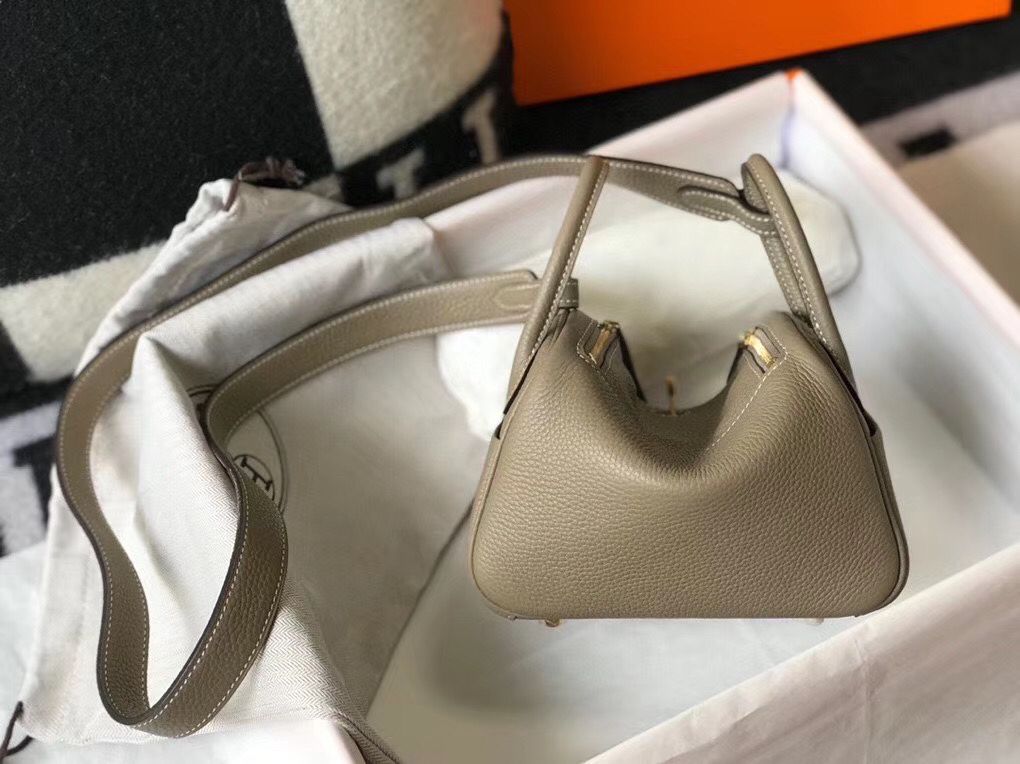 HM Mini Lindy 20cm Tourterelle Clemence Leather