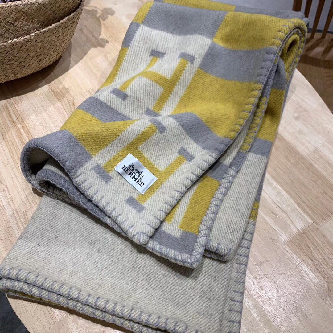 HM Avalon Throw Blanket Jaune Wool Cashmere
