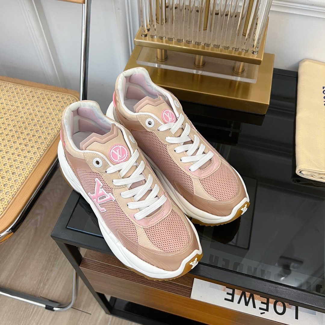 LV RUN 55 SNEAKER PINK BROWN