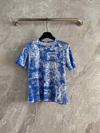 CD Animal T-shirt Cotton Linen