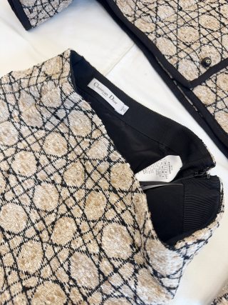 CD 25 Diamond Suit Beige black Cotton Polyester