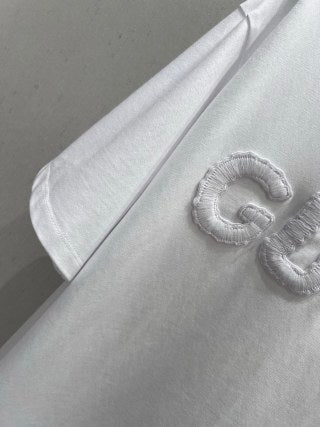 Gucci 2025 Embroidered Short-sleeved T-shirt Cotton 212086