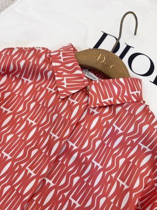 CD 2025 Printed Shirt Dress Silk
