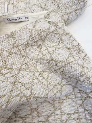 CD 25 Diamond Suit Beige White Cotton Polyester