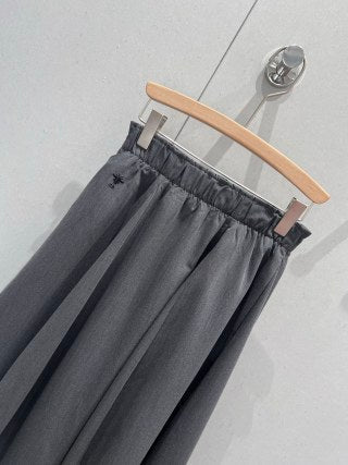 CD 25 Long Skirt Black Gray Polyester Rayon 214280