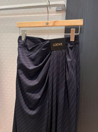 Loewe Draped Vest Suit Dark Blue Cotton